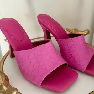 Pink Textured Women's Heels